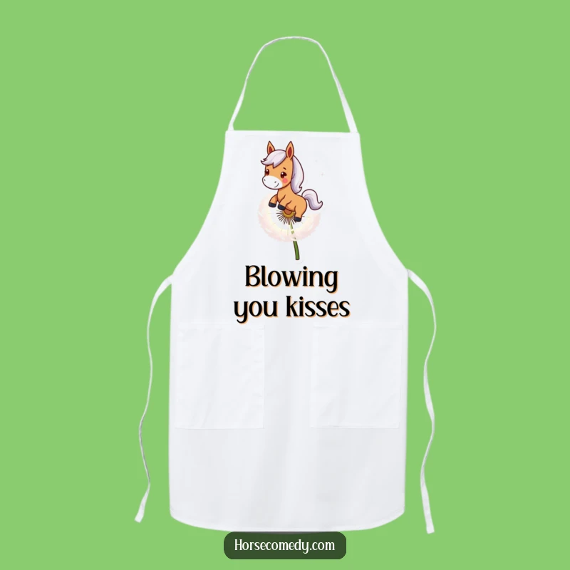 Funny Horse Dandelion Ride Apron - Chef's Equine Adventure Kitchenwear