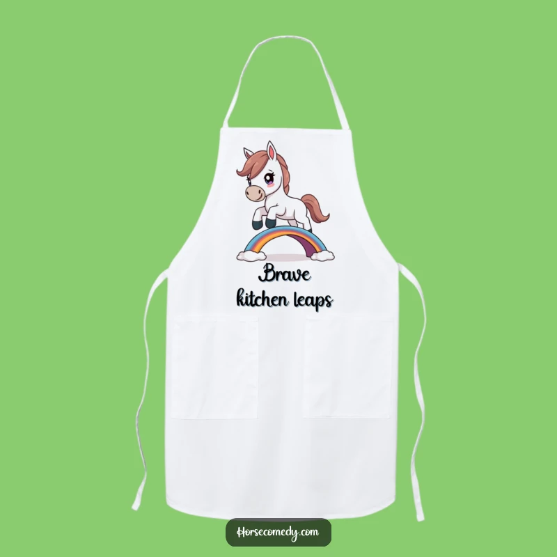 Funny Determined Horse Apron: Cook with Inspiring Flair!