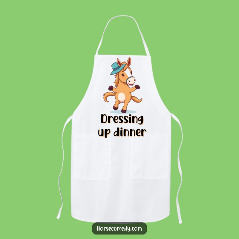 Funny Horse Waltzing Hat Apron: Cook with Elegant Cheerfulness