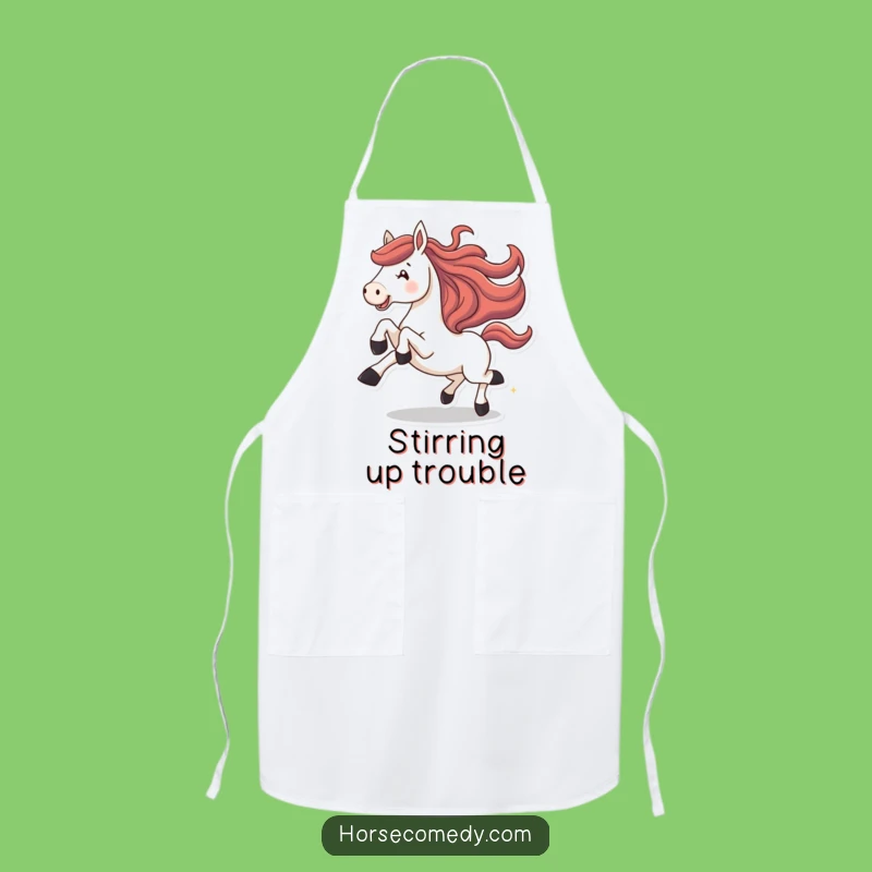 Funny Galloping Horse Apron: Joyful Kicking Chef, Perfect Equestrian Kitchen Gift