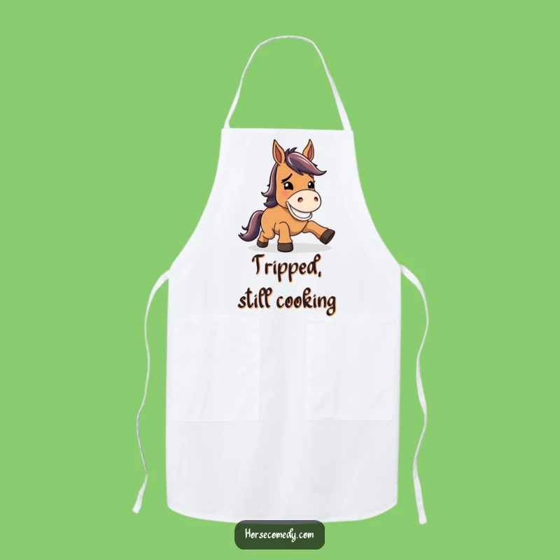 Funny Horse Goofy Grin Apron: Cook with Resilience and Humor