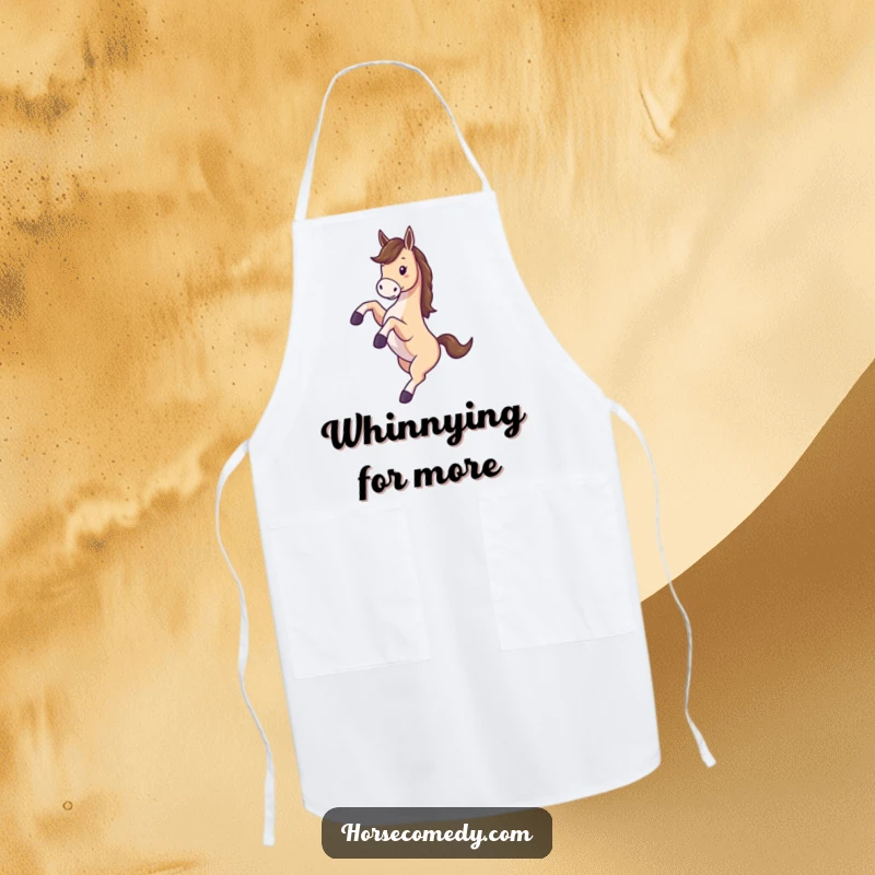 Funny apron featuring a horse kicking its legs in the air and spinning with an infectious, happy energy.