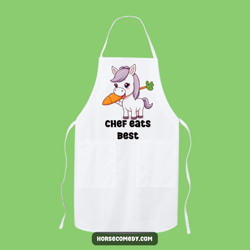 Funny Horse Munching Carrot Apron: Cook with Equine Cheerfulness