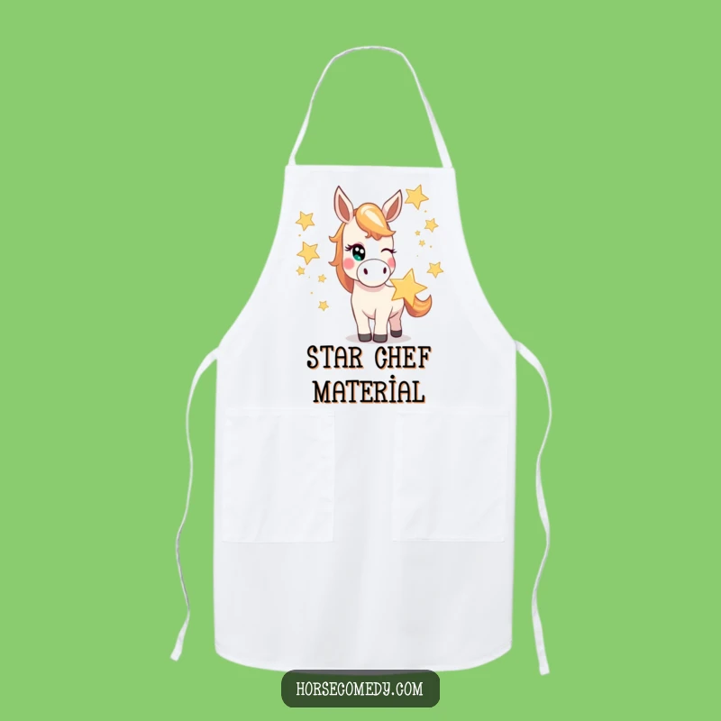 Funny Mischievous Horse Star Apron - Kitchen Magic & Hilarious Gift