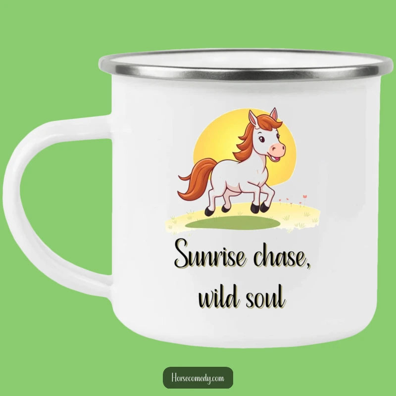 Funny Horse Sunset Camping Mug: Gallop into Adventure, Durable Funny Outdoor Gift