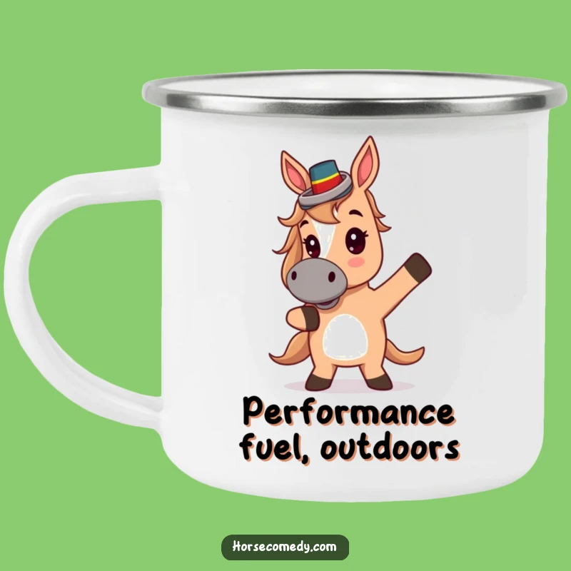 Funny Top Hat Horse Camping Mug - Theatrical Pose Outdoor Drinkware, Rugged Funny Gift