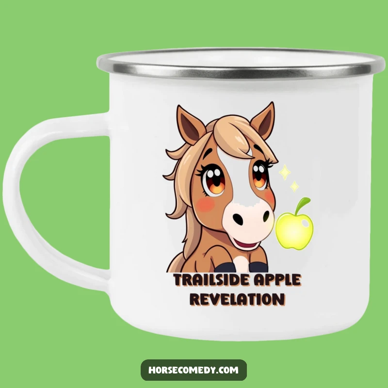 Funny Horse Camping Mug: Magical Apple Adventures in the Wild