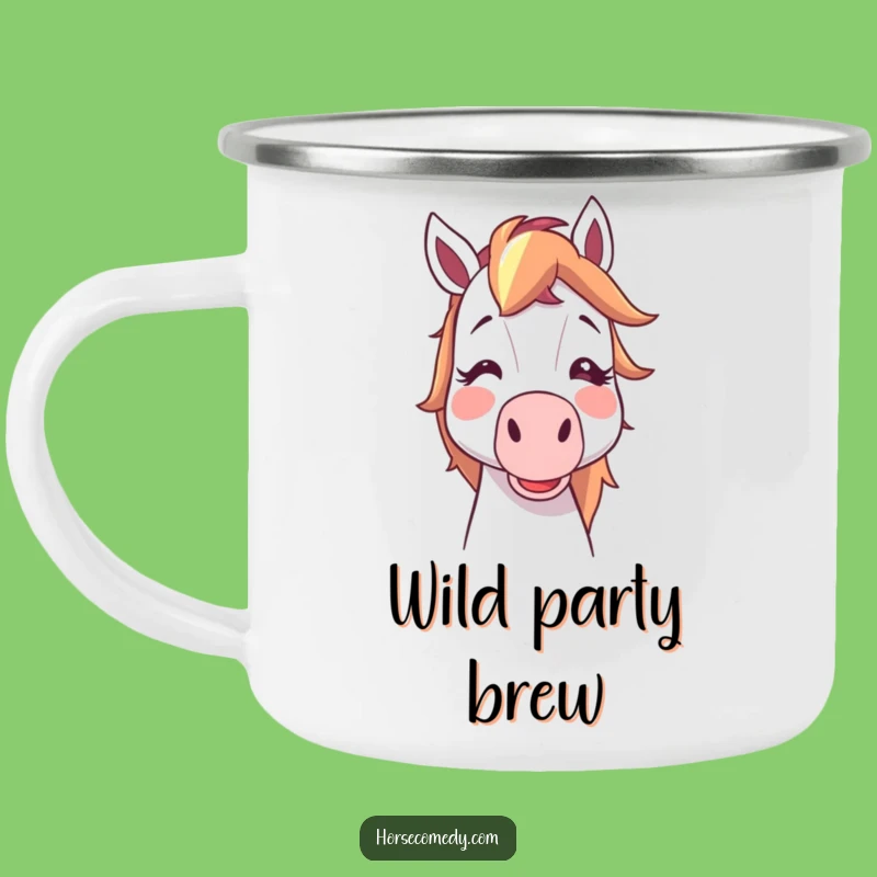 Funny Horse Noisemaker Camping Mug: Adventure-Ready Cartoon Cup for Outdoor Fun
