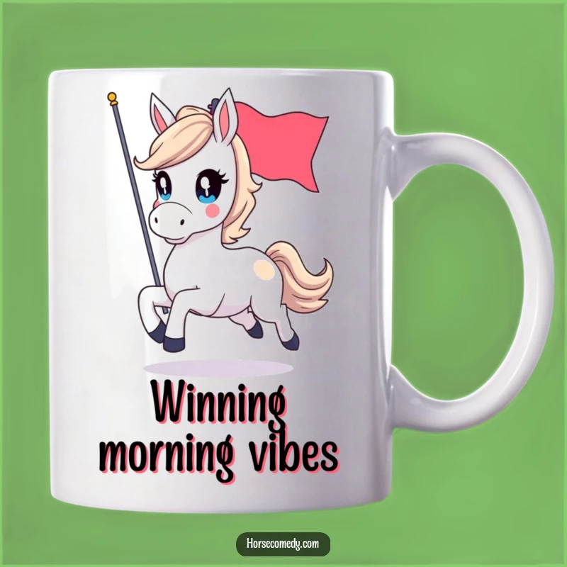 Funny Galloping Horse Flag Mug - Sparkle in Its Eyes, Joy in Your Sip