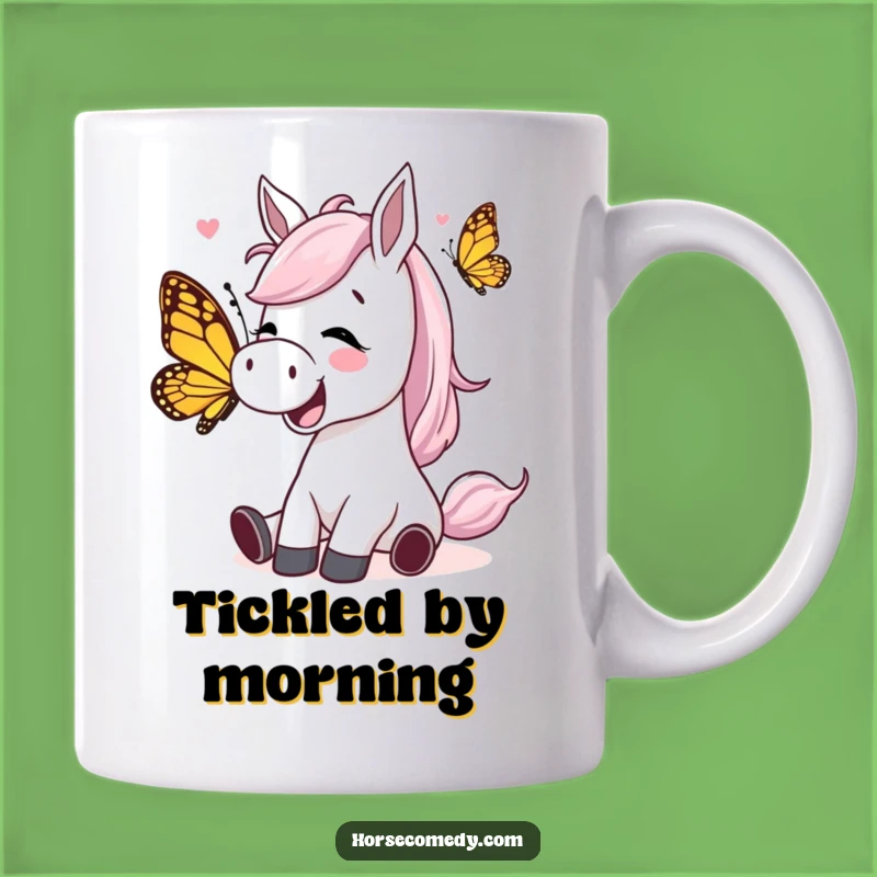 Funny Giggling Horse Butterfly Mug: Pure Joy in Every Sip