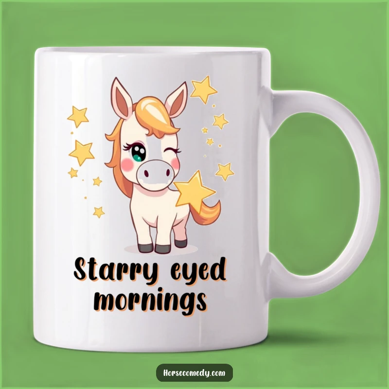 Funny Mischievous Horse Star Juggler Mug - Cosmic Fun & Hilarious Gift