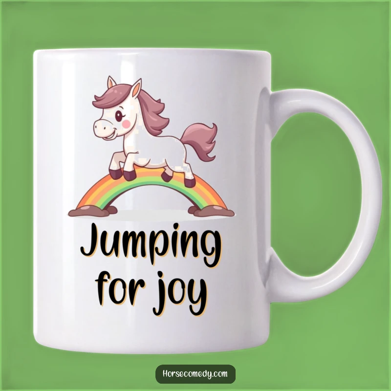 Funny Horse Rainbow Bridge Mug: Leap into Happiness, Perfect Funny Gift