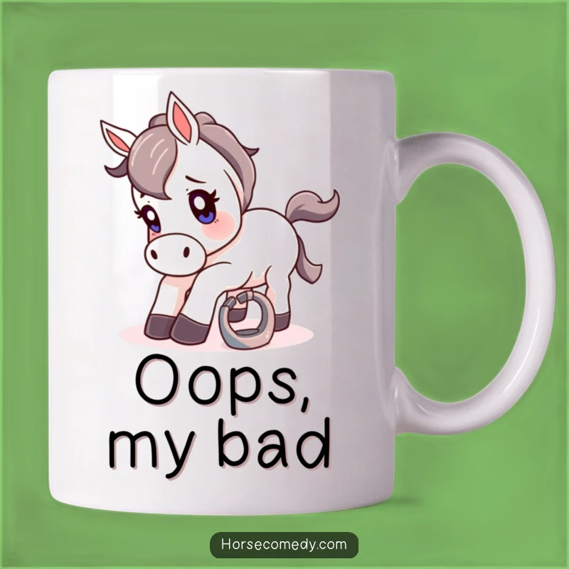 Funny Tripping Horse Horseshoe Mug - Hilarious Oopsie Gift