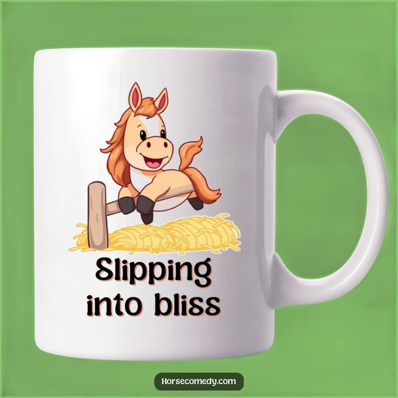 Funny Horse Hay Slide Mug: Rustic Fun, Perfect Funny Gift