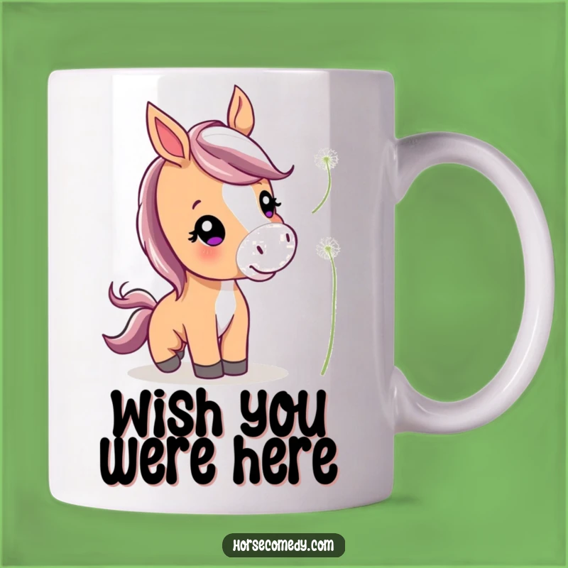 Funny Cute Horse Mug: Dandelion Nudge, Perfect Gift for Horse Admirers