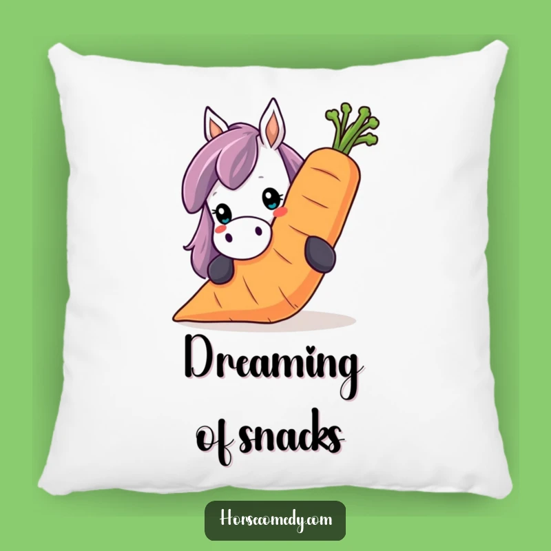 Cozy Funny Horse Carrot Pillow: Peeking Over Giant Smile, Comfy Funny Gift