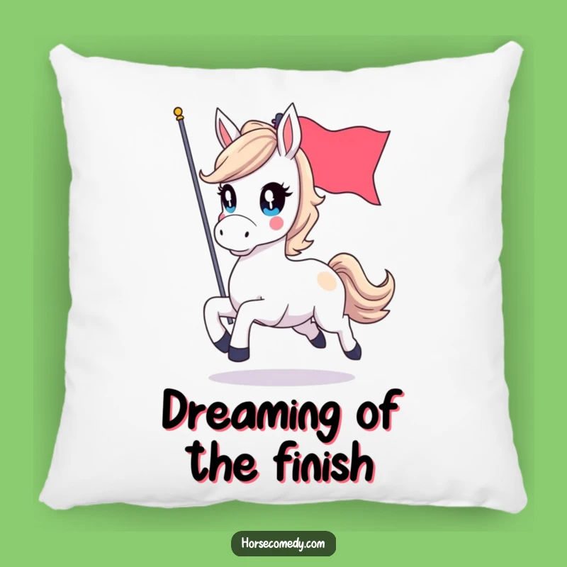 Funny Horse Flag Pillow - Cozy Comfort with Galloping Fun