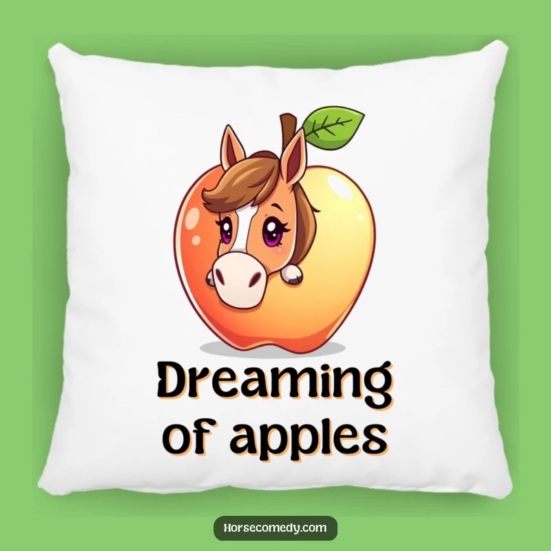 Funny Curious Horse Apple Pillow: Cozy Comfort with Whimsical Charm