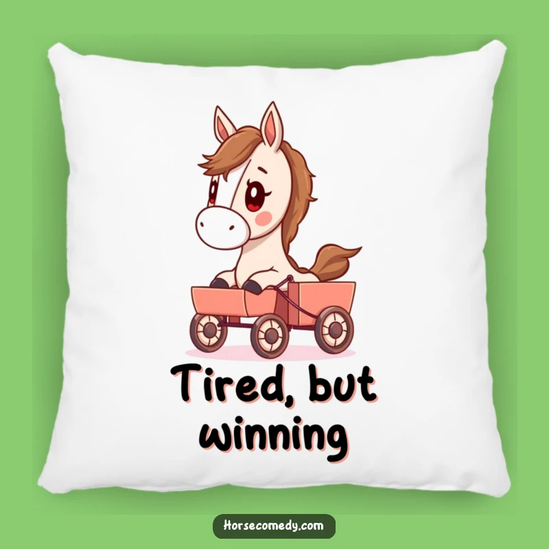 Funny Determined Horse Pillow - Comfy Humor Gift for Cozy Homes!