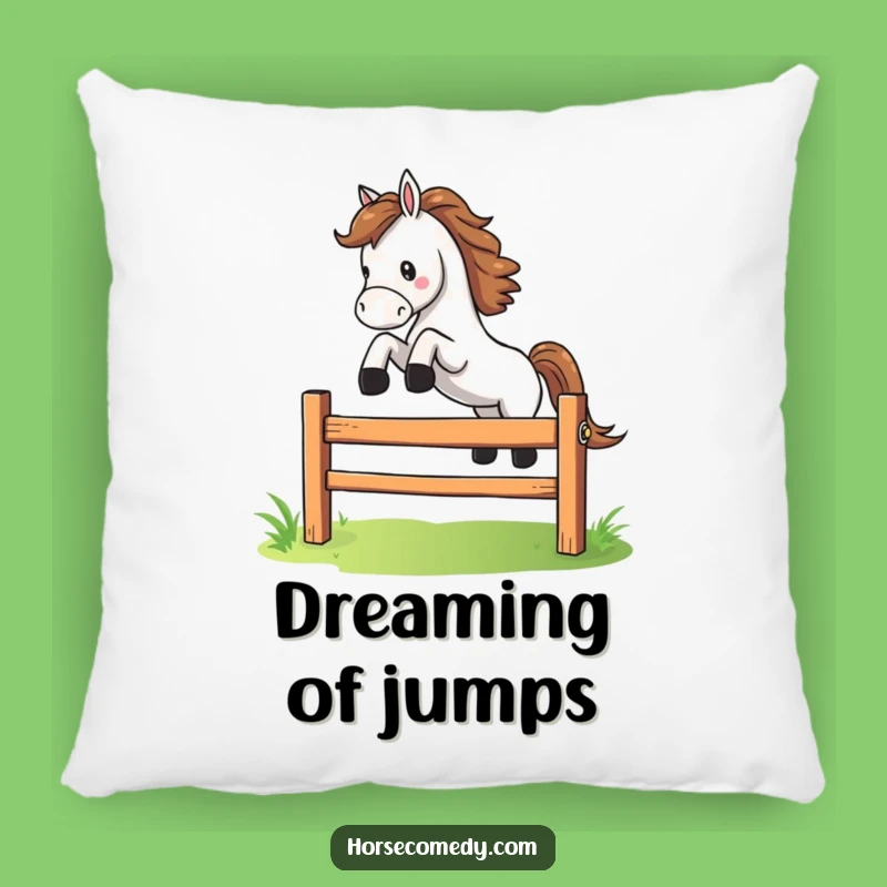 Funny Leaping Horse Fence Pillow: Cozy Comfort with Athletic Dynamism