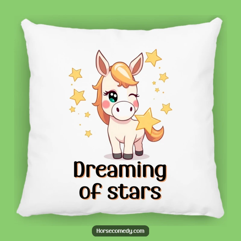 Funny Mischievous Horse Star Pillow - Cozy Cosmic Dreams & Hilarious Gift