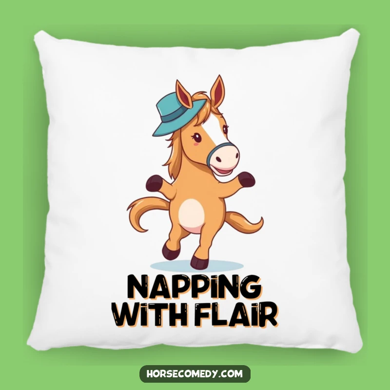 Funny Horse Waltzing Hat Pillow: Cozy Comfort with Equine Grace
