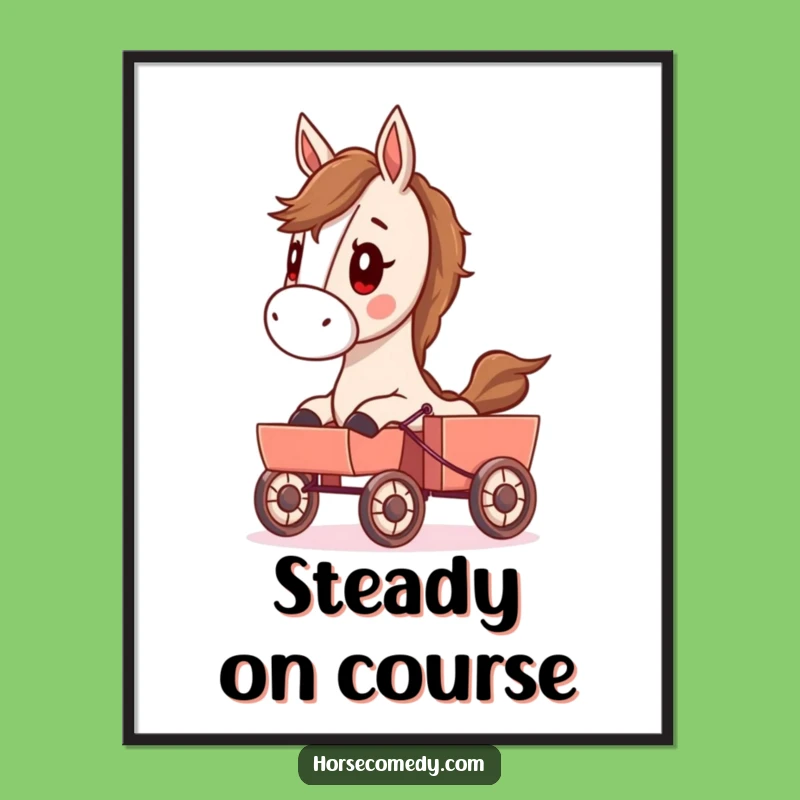 Funny Determined Horse Digital Art - Downloadable Humor Gift for Decor!