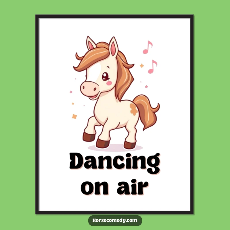 Funny Horse Digital Art: Dancing to Music Instant Decor