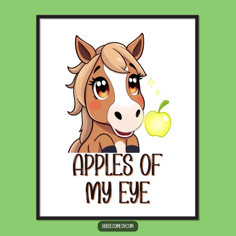 Funny Horse Digital Art: Magical Apple Amazement for Instant Decor