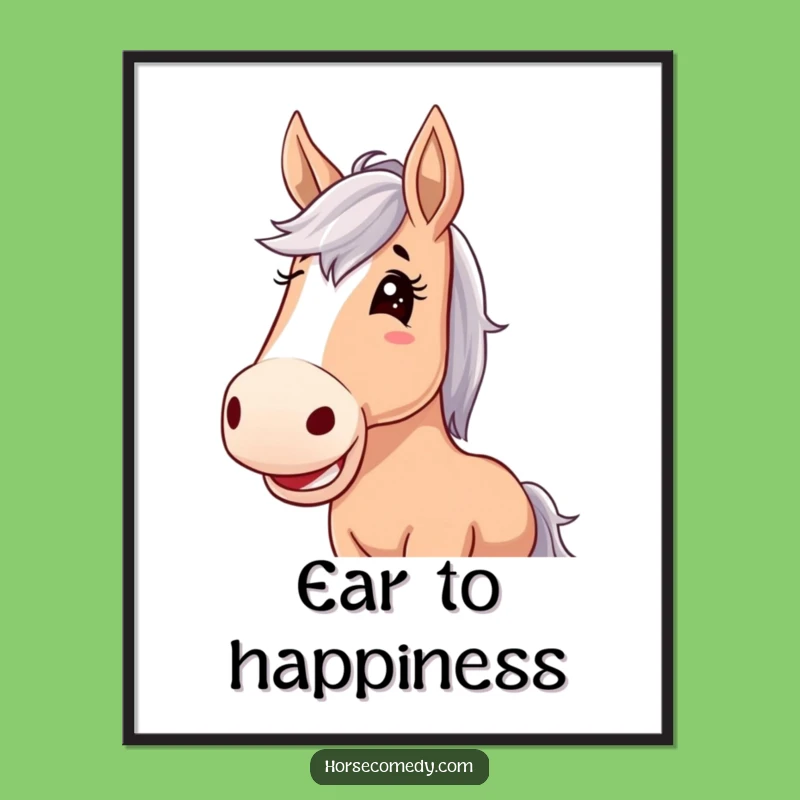 Funny Horse Giggle Digital Art: Instant Download of Floppy-Eared Humor