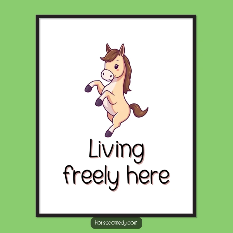 Funny Horse Kicking Legs Spinning Digital Art - Instant Joyful Decor