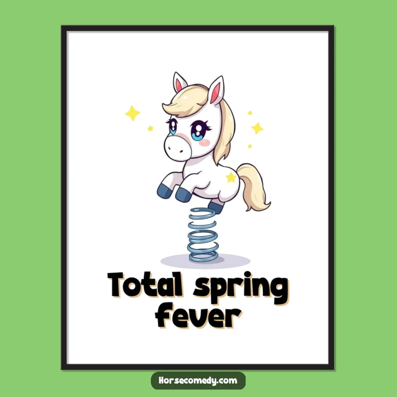 Funny Starry Horse Digital Art: Bouncing on Spring Instant Download, Great Gift Idea