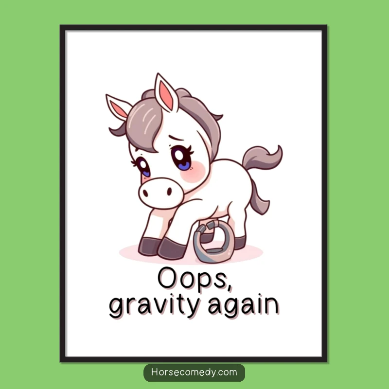 Funny Tripping Horse Horseshoe Digital Art - Instant Humorous Decor