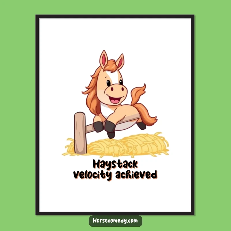 Funny Horse Hay Digital Print: Instant Rustic Fun, Perfect Funny Gift