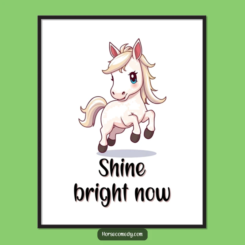 Funny Horse Shimmering Mane Digital Art: Instant Download of Radiant Excitement
