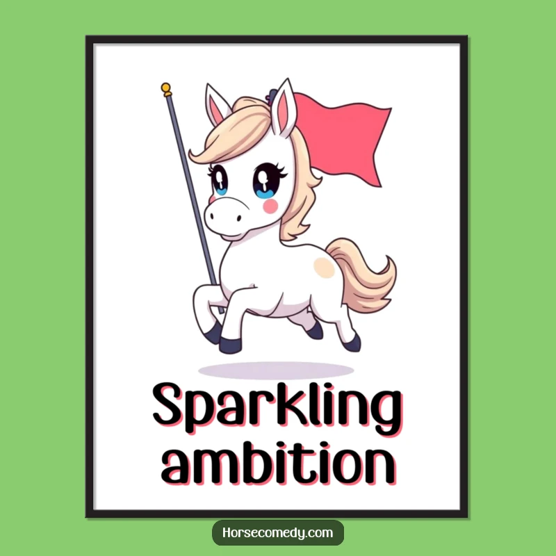 Funny Horse Flag Digital Art - Instant Galloping Spirit for Your Walls