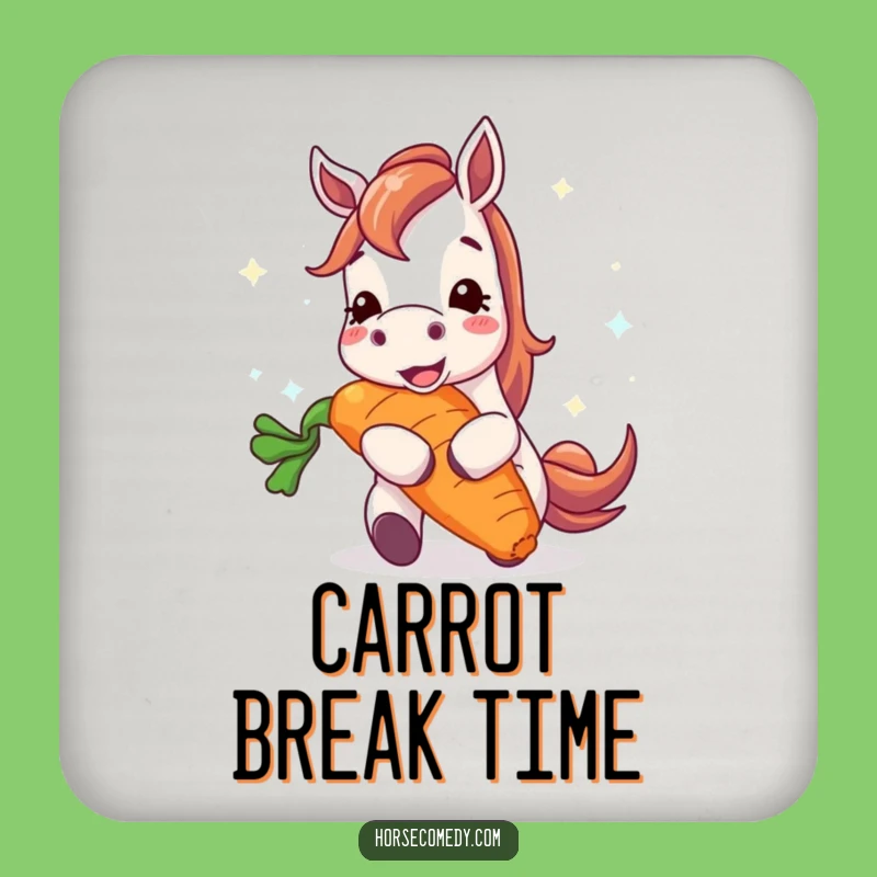 Funny Happy Horse Carrot Coaster Set - Protect Furniture with Hilarious Art