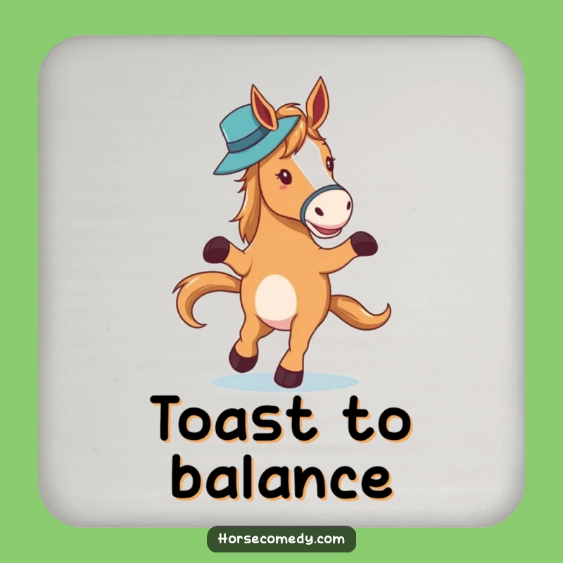 Funny Horse Waltzing Hat Coaster: Protect Surfaces with Equine Elegance