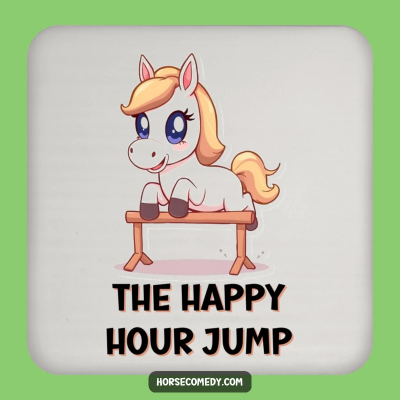 Funny Sparkle Eye Horse Coaster - Playful Leap Drink Protector, Whimsical Funny Gift