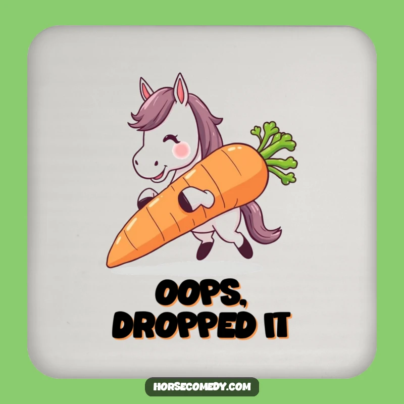 Funny Horse Carrot Coaster: Hilarious Drink Protector for Clumsy Tables