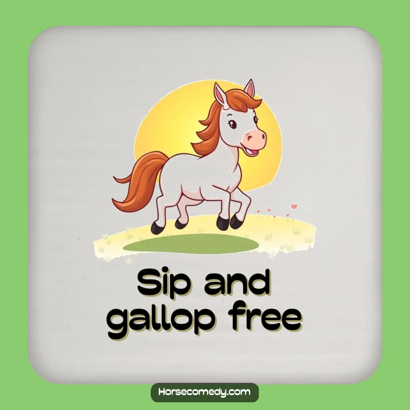 Funny Horse Sunset Coasters (Set of 4): Protect Surfaces with Galloping Fun, Funny Gift