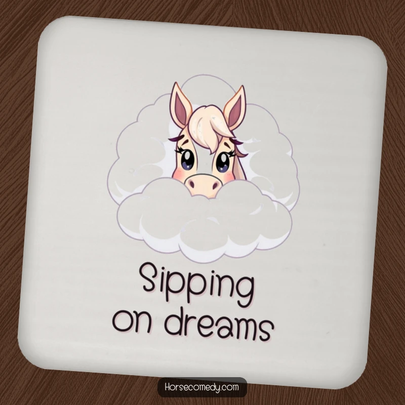 Funny peeking horse cloud coasters, bringing a touch of gentle whimsy and curious charm to protect your furniture from drink rings.