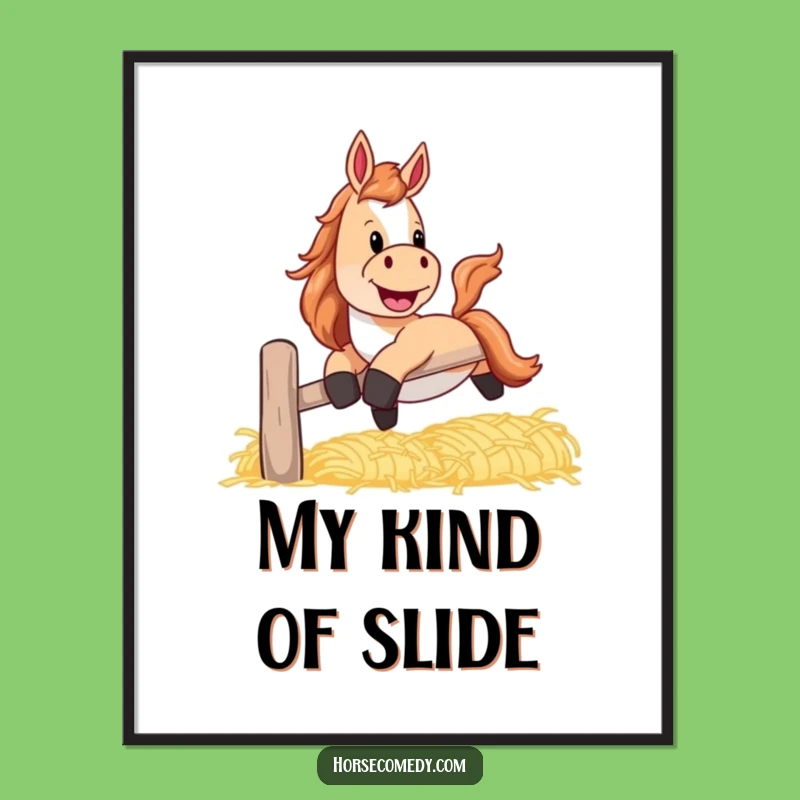 Funny Horse Hay Poster: Rustic Wall Art, Perfect Funny Gift