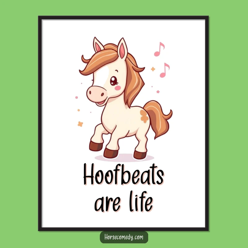 Funny Horse Poster: Dancing to Music Art for Your Walls