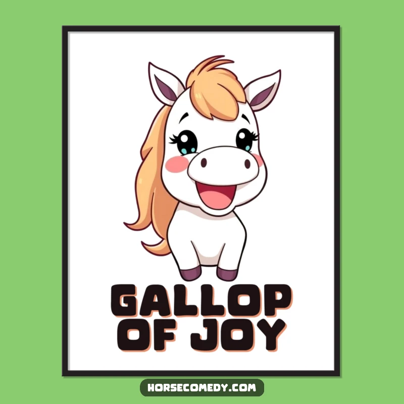 Funny Horse Poster: Neighing Art - Whimsical Equine Gift Decor