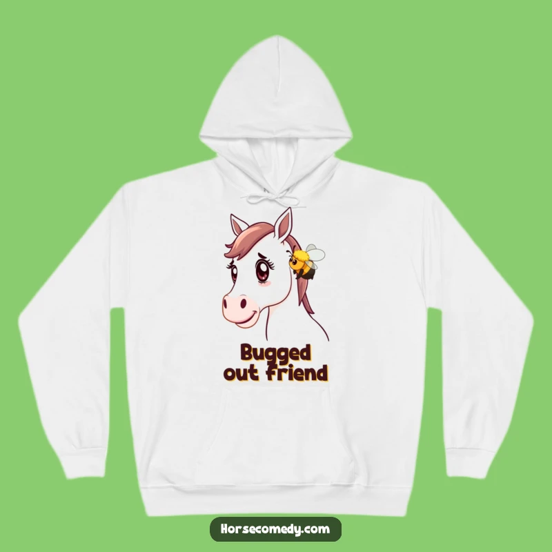 Funny Horse Bee Surprise Hoodie - Cozy Equine Bumblebee Comfort