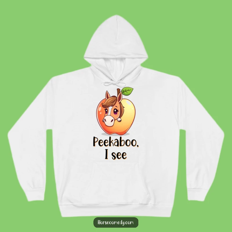 Funny Curious Horse Apple Hoodie: Cozy Up with Whimsical Intrigue