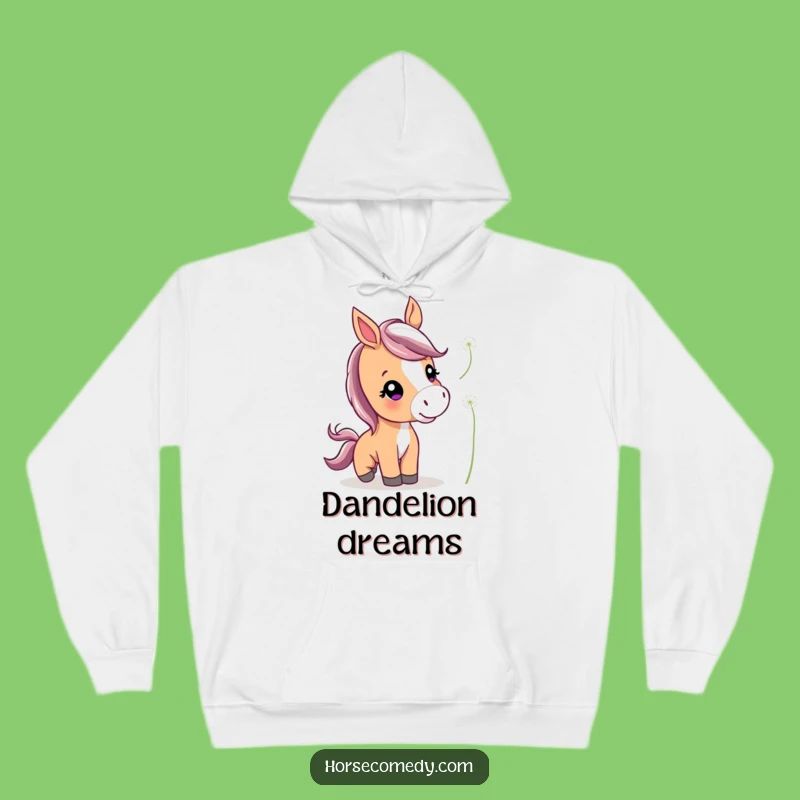 Funny Cute Horse Hoodie: Cozy Dandelion Nudge Sweatshirt Gift