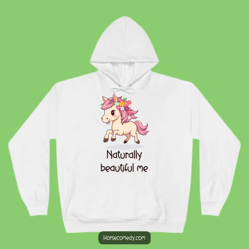 Funny Flowery Horse Hoodie - Cozy Comfort with Blooming Humor!
