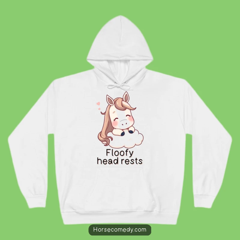 Funny Horse Cloud Hoodie: Contented Equine Comfort - Cozy Gift